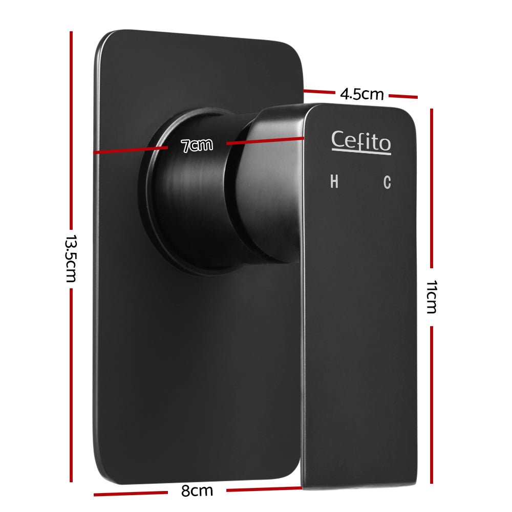 Cefito Shower Mixer Tap Wall Bath Taps Brass Hot Cold Basin Bathroom Black - Home & Garden > Bathroom Accessories - Rivercity House & Home Co. (ABN 18 642 972 209) - Affordable Modern Furniture Australia