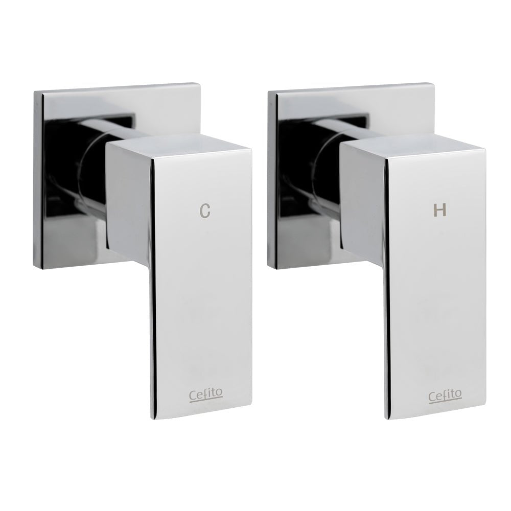 Cefito Shower Twins Tap Wall Bath Taps Brass Hot Cold Basin Bathroom Chrome - Home & Garden > Bathroom Accessories - Rivercity House & Home Co. (ABN 18 642 972 209) - Affordable Modern Furniture Australia