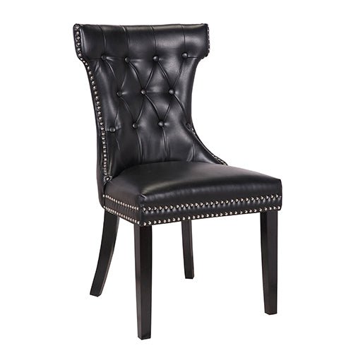 Century 2X Dining Chair Black Pu Wooden Legs - Furniture > Dining - Rivercity House & Home Co. (ABN 18 642 972 209) - Affordable Modern Furniture Australia