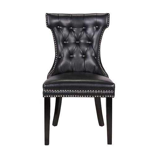 Century 2X Dining Chair Black Pu Wooden Legs - Furniture > Dining - Rivercity House & Home Co. (ABN 18 642 972 209) - Affordable Modern Furniture Australia