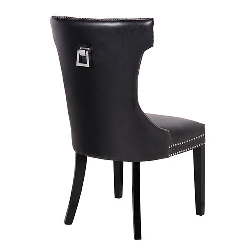 Century 2X Dining Chair Black Pu Wooden Legs - Furniture > Dining - Rivercity House & Home Co. (ABN 18 642 972 209) - Affordable Modern Furniture Australia