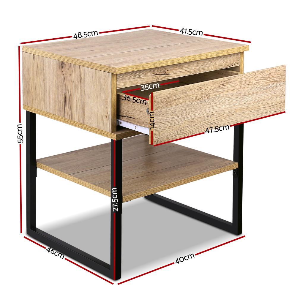 Chest Style Metal Bedside Table - Rivercity House & Home Co. (ABN 18 642 972 209) - Affordable Modern Furniture Australia