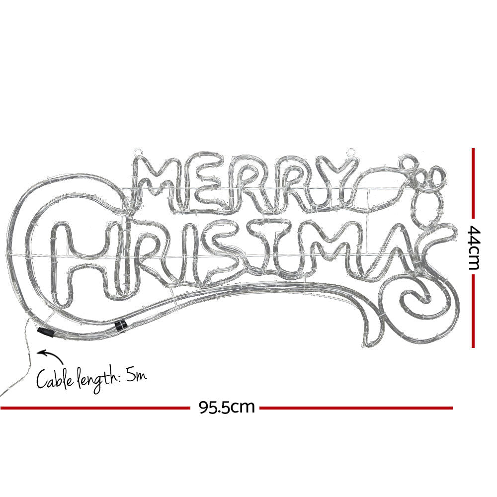 Christmas Motif Lights LED Rope Merry Xmas Waterproof Colourful - Rivercity House & Home Co. (ABN 18 642 972 209) - Affordable Modern Furniture Australia