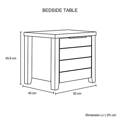 Cielo Bedside Table With Drawer White Ash - Rivercity House & Home Co. (ABN 18 642 972 209) - Affordable Modern Furniture Australia