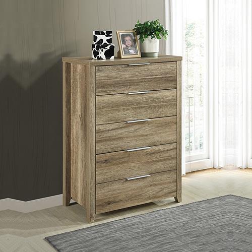 Cielo Tallboy Bedroom Drawer Cabinet Oak - Rivercity House & Home Co. (ABN 18 642 972 209) - Affordable Modern Furniture Australia