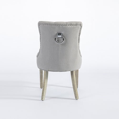Coaster 2X Dining Chair Light Grey Linen White Wash Legs - Furniture > Dining - Rivercity House & Home Co. (ABN 18 642 972 209) - Affordable Modern Furniture Australia