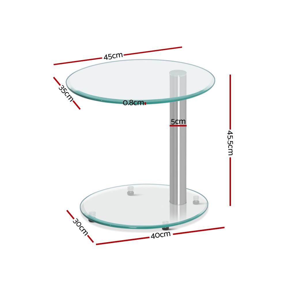 Coffee Table | Oval Tempered Glass (Great For Bedside Too) - Rivercity House & Home Co. (ABN 18 642 972 209) - Affordable Modern Furniture Australia