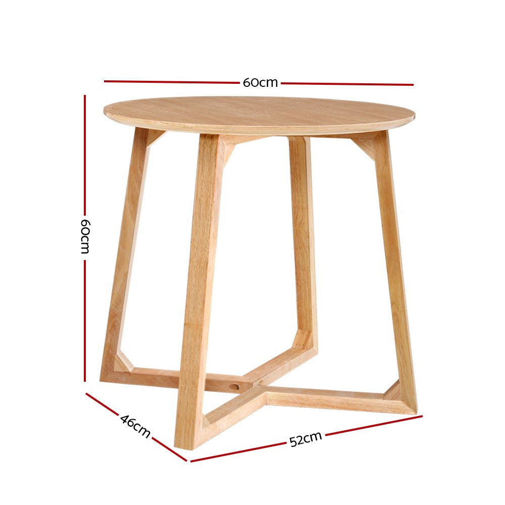 Coffee Table Round Side Tables Nightstand Bedside Furniture Wooden Beige - Furniture > Living Room - Rivercity House & Home Co. (ABN 18 642 972 209) - Affordable Modern Furniture Australia