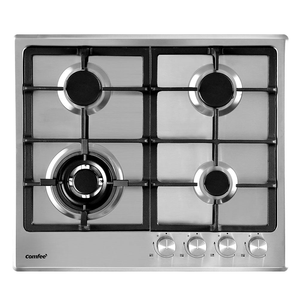 Comfee 60cm Gas Cooktop Stainless Steel 4 Burners Kitchen Stove Cook Top NG LPG - Appliances > Kitchen Appliances - Rivercity House & Home Co. (ABN 18 642 972 209) - Affordable Modern Furniture Australia