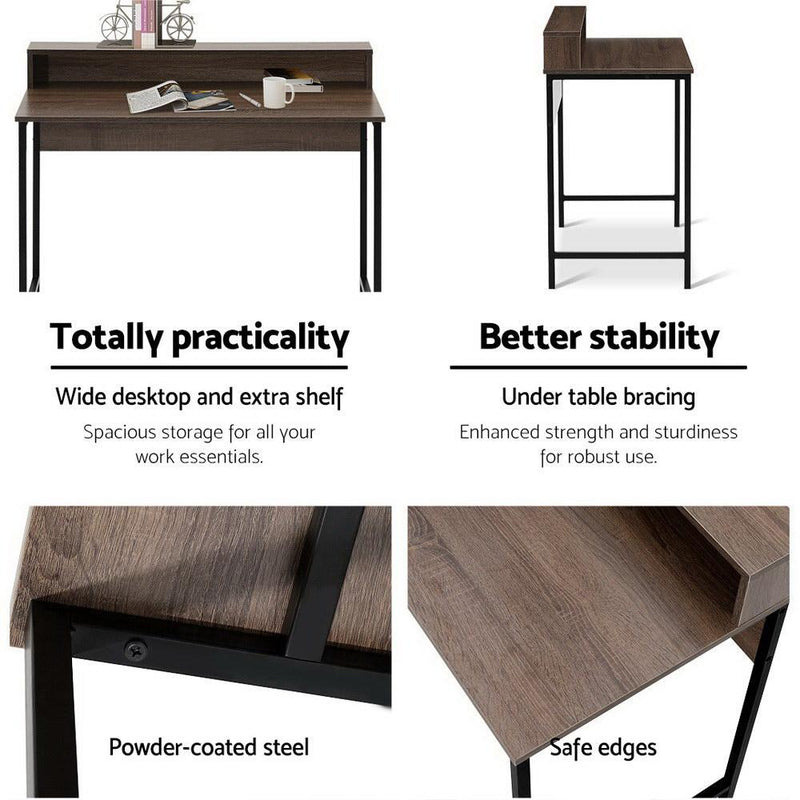 Compact Computer Desk with Shelf - Rivercity House & Home Co. (ABN 18 642 972 209) - Affordable Modern Furniture Australia