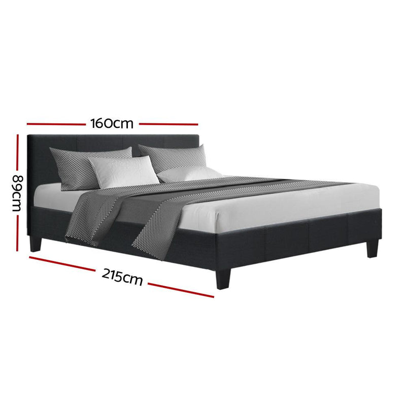 Coogee Queen Bed Base Charcoal - Rivercity House & Home Co. (ABN 18 642 972 209) - Affordable Modern Furniture Australia