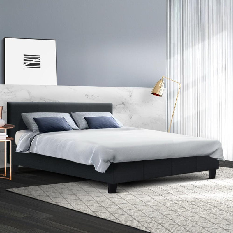 Coogee Queen Bed Base Charcoal - Rivercity House & Home Co. (ABN 18 642 972 209) - Affordable Modern Furniture Australia