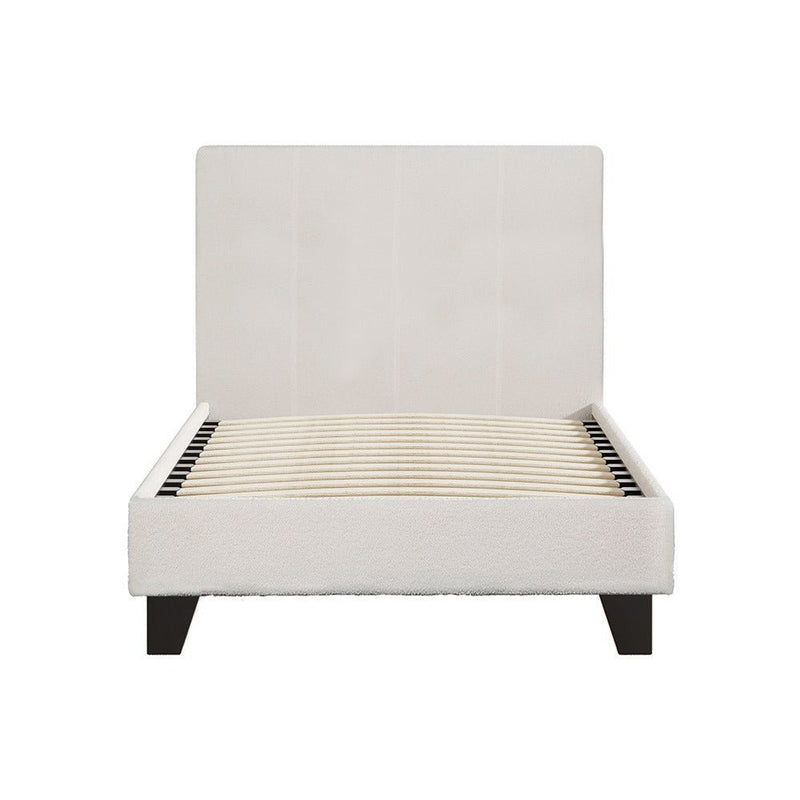 Coogee Single Bed Frame Cuddly Beige Bouclé - Furniture > Bedroom - Rivercity House & Home Co. (ABN 18 642 972 209) - Affordable Modern Furniture Australia