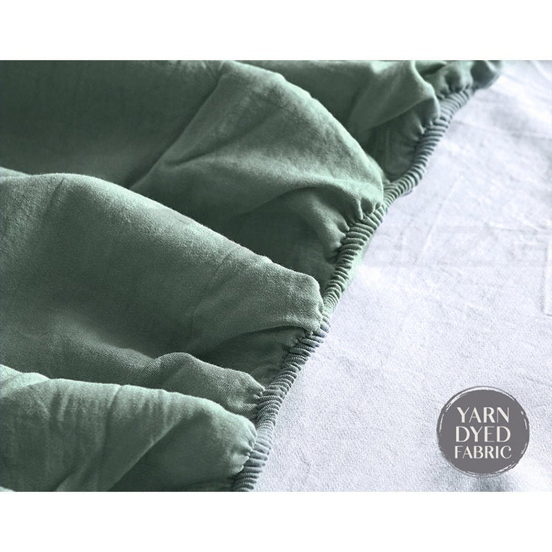 Deluxe Sheet Set Cotton Sheets Double Green Beige - Home & Garden > Bedding - Rivercity House & Home Co. (ABN 18 642 972 209) - Affordable Modern Furniture Australia