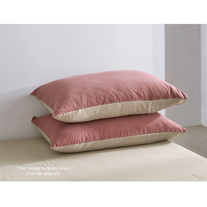 Deluxe Sheet Set Cotton Sheets Single Red Beige - Home & Garden > Bedding - Rivercity House & Home Co. (ABN 18 642 972 209) - Affordable Modern Furniture Australia
