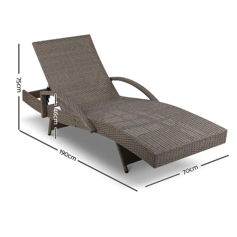 Deluxe Outdoor Sun Lounge Chairs with Cushions (Twin Pack) - Brand - Rivercity House & Home Co. (ABN 18 642 972 209) - Affordable Modern Furniture Australia