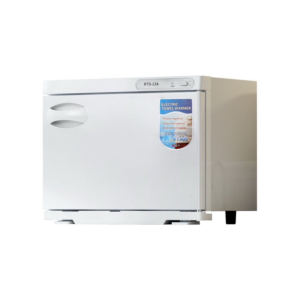 Devanti 23L Towel Warmer UV Sterilizer Heater Cabinet Beauty SPA Salon White - Tools > Tools Storage - Rivercity House & Home Co. (ABN 18 642 972 209) - Affordable Modern Furniture Australia