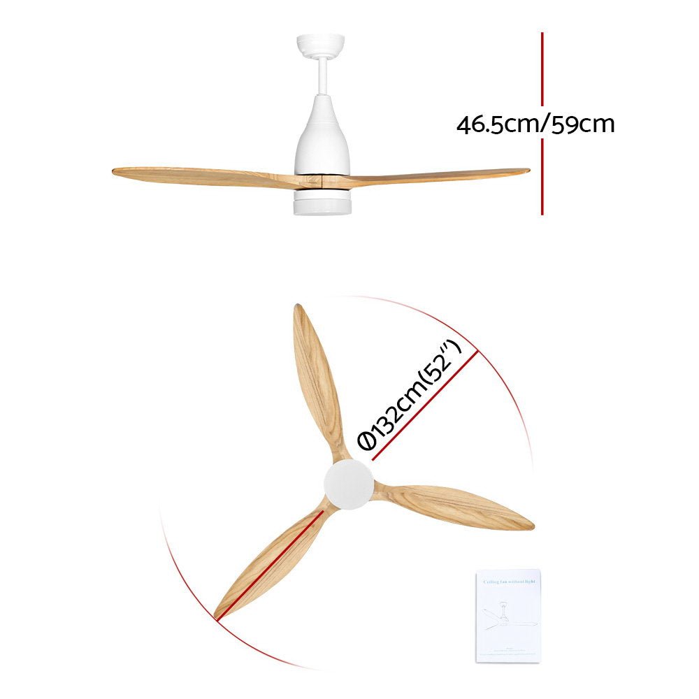 52'' Ceiling Fan LED Light Remote Control Wooden Blades Timer 1300mm - Appliances > Fans - Rivercity House & Home Co. (ABN 18 642 972 209) - Affordable Modern Furniture Australia