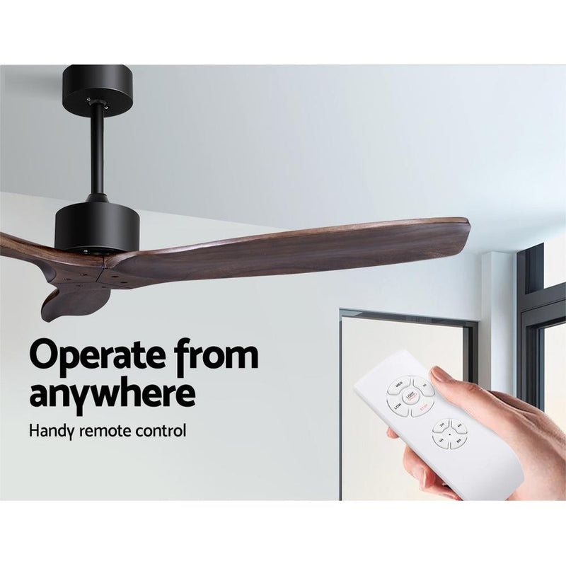 52'' Ceiling Fan With Remote Control Fans 3 Wooden Blades Timer 1300mm - Rivercity House & Home Co. (ABN 18 642 972 209) - Affordable Modern Furniture Australia