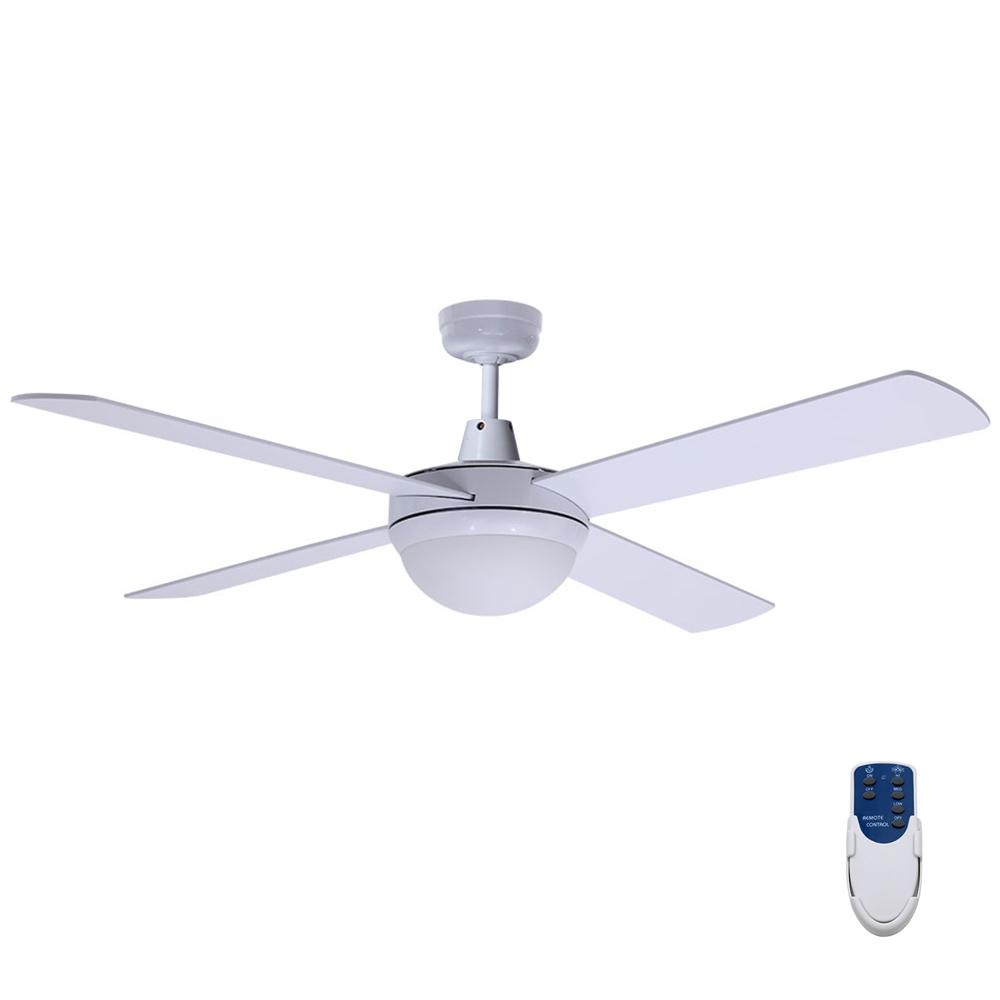 52'' Ceiling Fan w/Light w/Remote Timer - White - Rivercity House & Home Co. (ABN 18 642 972 209) - Affordable Modern Furniture Australia