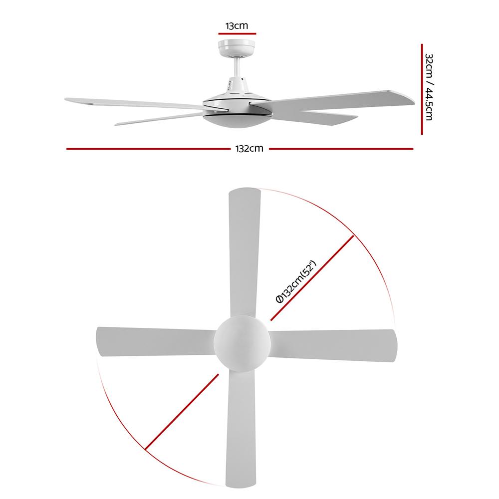 52'' Ceiling Fan w/Remote - White - Rivercity House & Home Co. (ABN 18 642 972 209) - Affordable Modern Furniture Australia