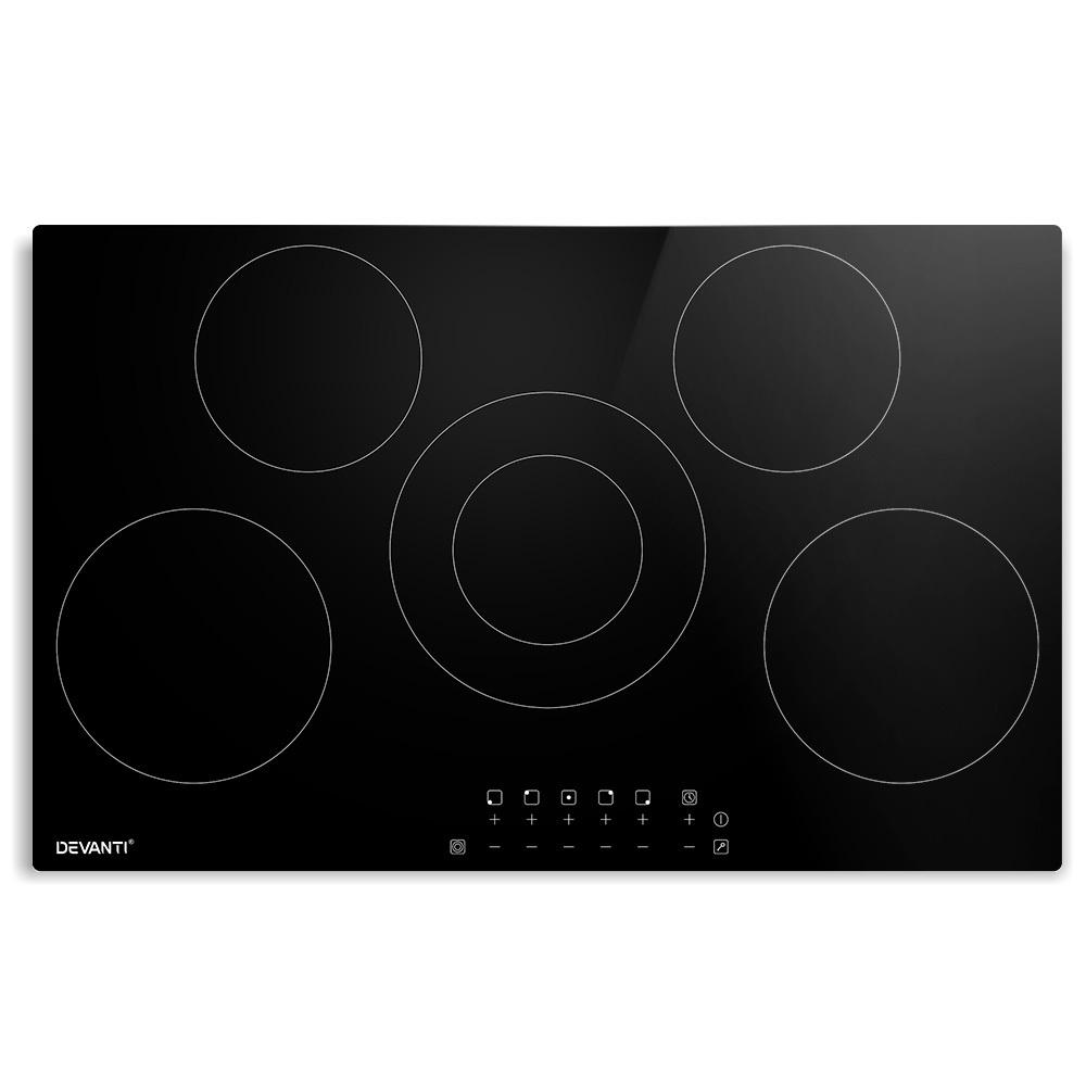 Devanti 90cm Ceramic Cooktop Electric Cook Top 5 Burner Stove Hob Touch Control 6-Zones - Rivercity House & Home Co. (ABN 18 642 972 209) - Affordable Modern Furniture Australia