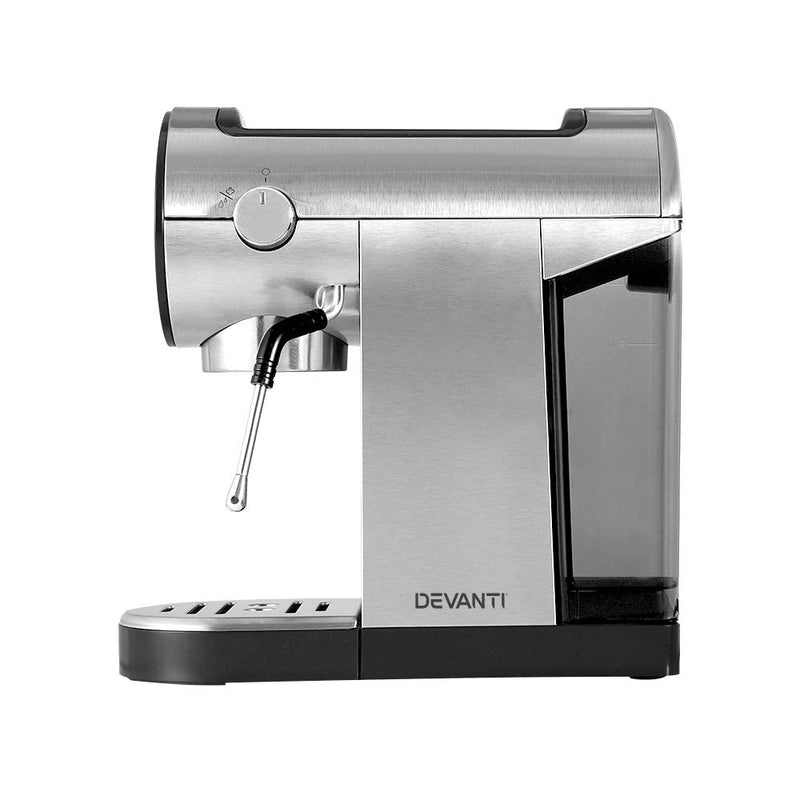 Devanti Coffee Machine Espresso Maker 20 Bar Milk Frother Cappuccino Latte Cafe - Appliances > Kitchen Appliances - Rivercity House & Home Co. (ABN 18 642 972 209) - Affordable Modern Furniture Australia