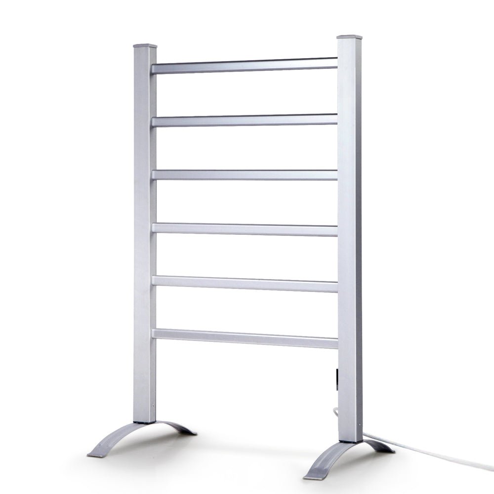Devanti Electric Heated Towel Rail Rack 6 Bars with Timer Clothes Dry Warmer - Home & Garden > Bathroom Accessories - Rivercity House & Home Co. (ABN 18 642 972 209) - Affordable Modern Furniture Australia
