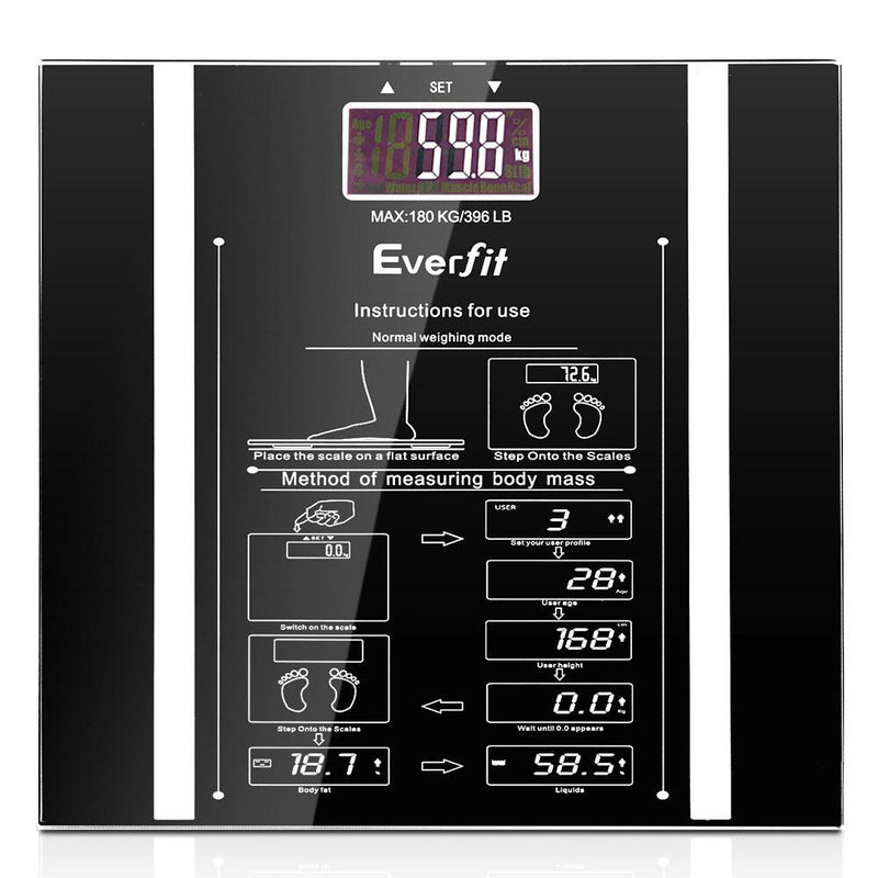 Digital Body Fat Scales Electronic Monitor Tracker - Rivercity House & Home Co. (ABN 18 642 972 209) - Affordable Modern Furniture Australia
