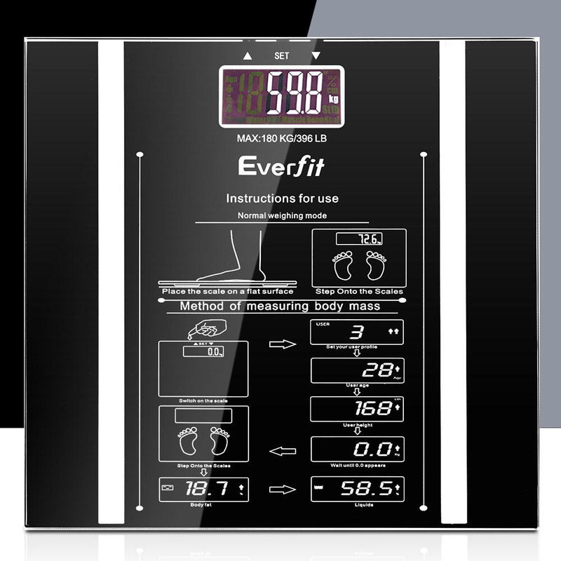 Digital Body Fat Scales Electronic Monitor Tracker - Rivercity House & Home Co. (ABN 18 642 972 209) - Affordable Modern Furniture Australia