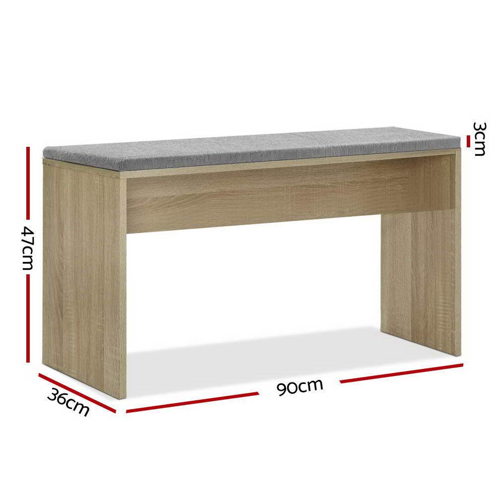 Dining Bench NATU Upholstery Seat Stool Chair Cushion Kitchen Furniture Oak 90cm - Rivercity House & Home Co. (ABN 18 642 972 209) - Affordable Modern Furniture Australia