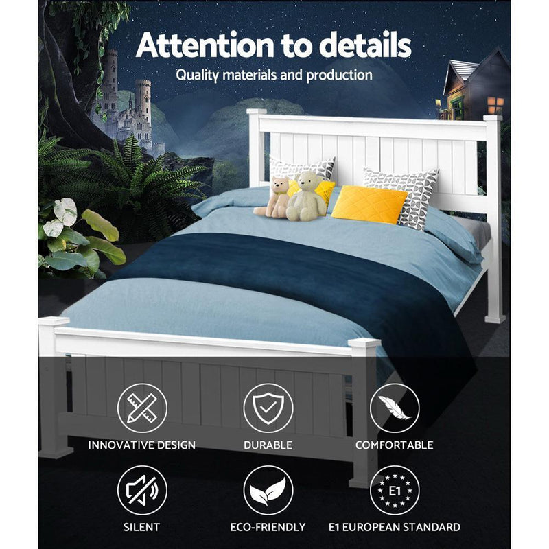 Double Package | Airlie Bed White & Normay Series Pillow Top Mattress (Medium Firm) - Furniture > Bedroom - Rivercity House & Home Co. (ABN 18 642 972 209) - Affordable Modern Furniture Australia