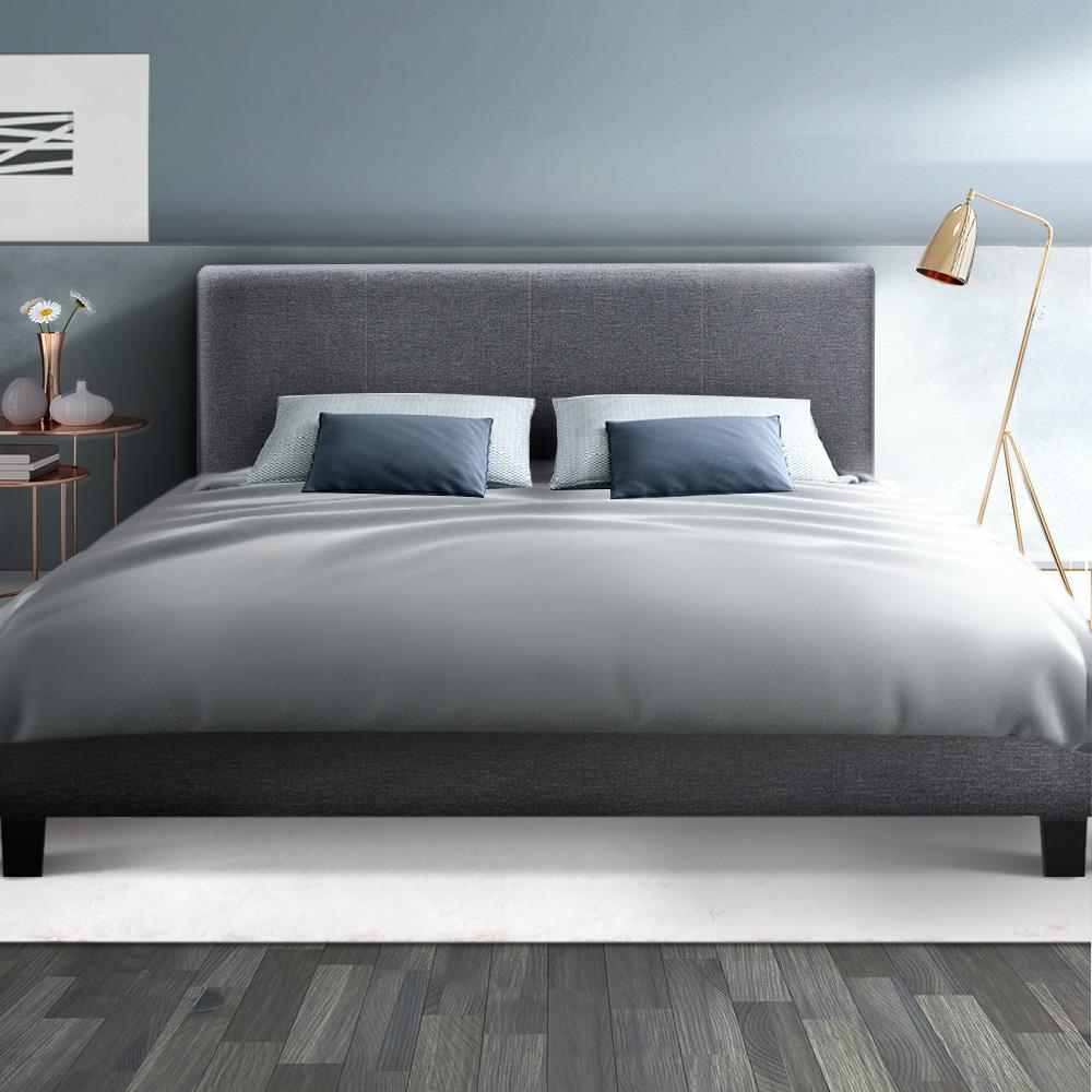 Double Package | Coogee Bed Grey & Normay Series Pillow Top Mattress (Medium Firm) - Furniture > Bedroom - Rivercity House & Home Co. (ABN 18 642 972 209) - Affordable Modern Furniture Australia