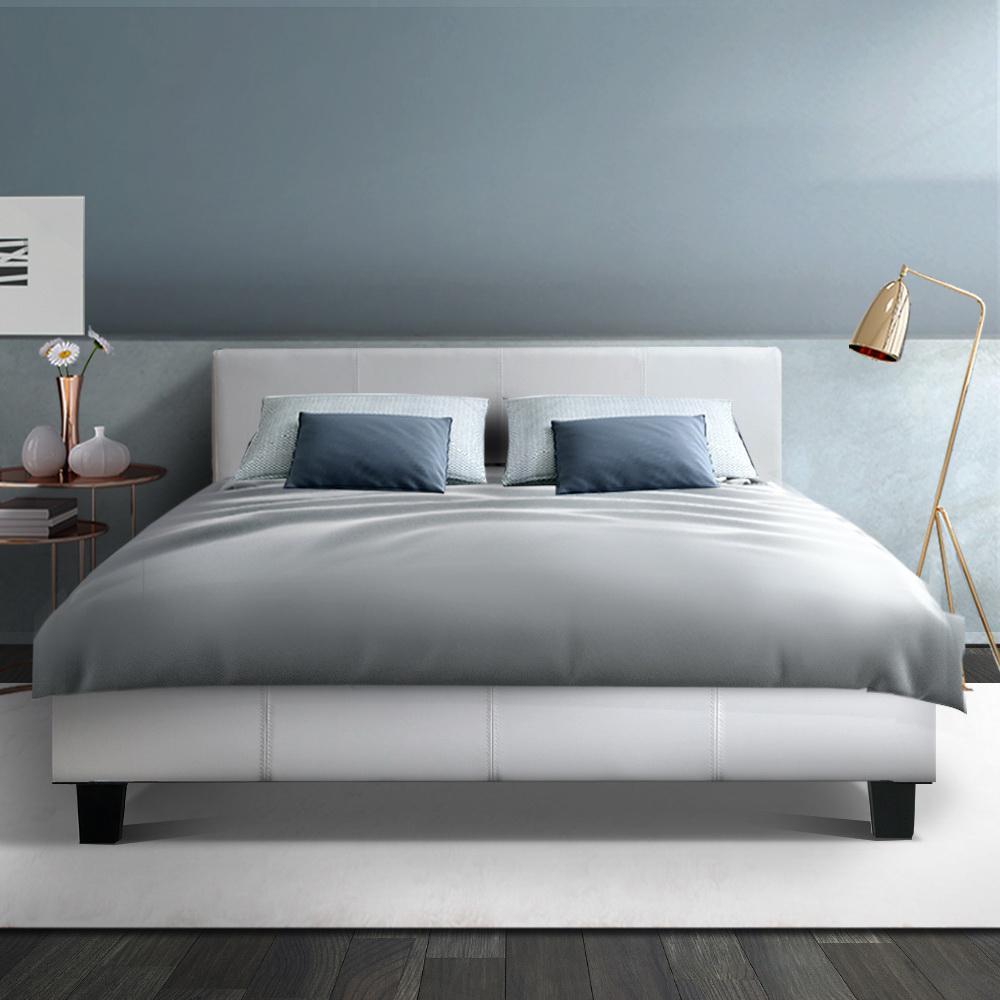 Double Package | Coogee Bed White & Normay Series Pillow Top Mattress (Medium Firm) - Furniture > Bedroom - Rivercity House & Home Co. (ABN 18 642 972 209) - Affordable Modern Furniture Australia