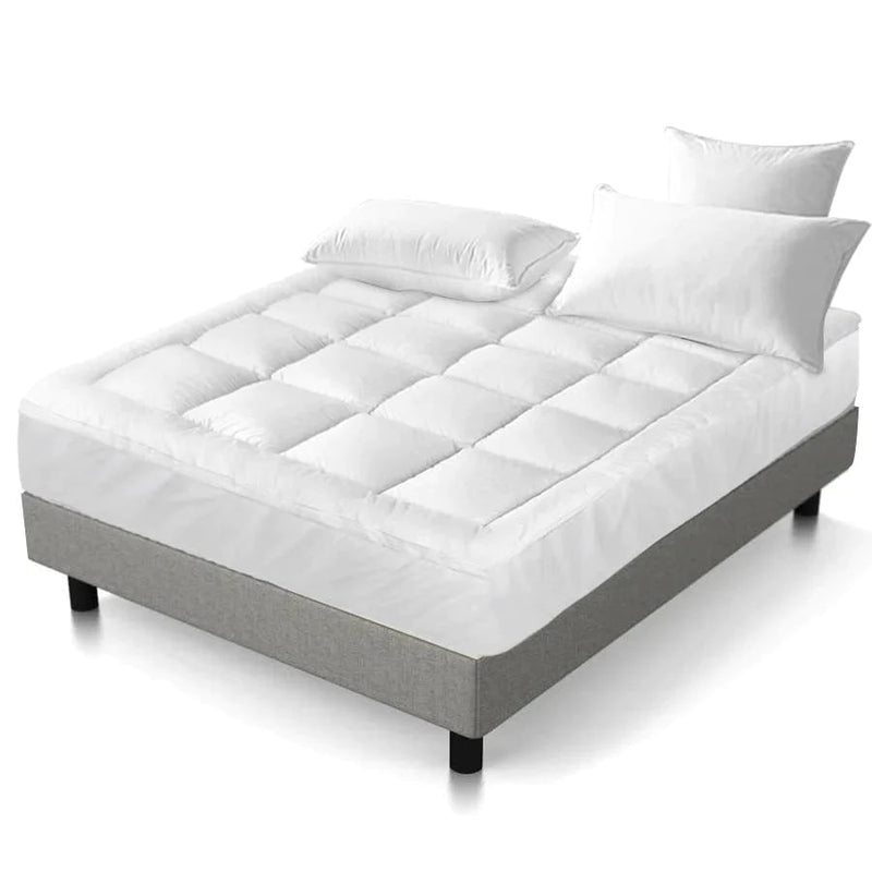 Double Premium Package | Altona Bed Grey, Luna Series Euro Top Mattress (Medium Firm) & Bamboo Mattress Topper! - Rivercity House & Home Co. (ABN 18 642 972 209) - Affordable Modern Furniture Australia