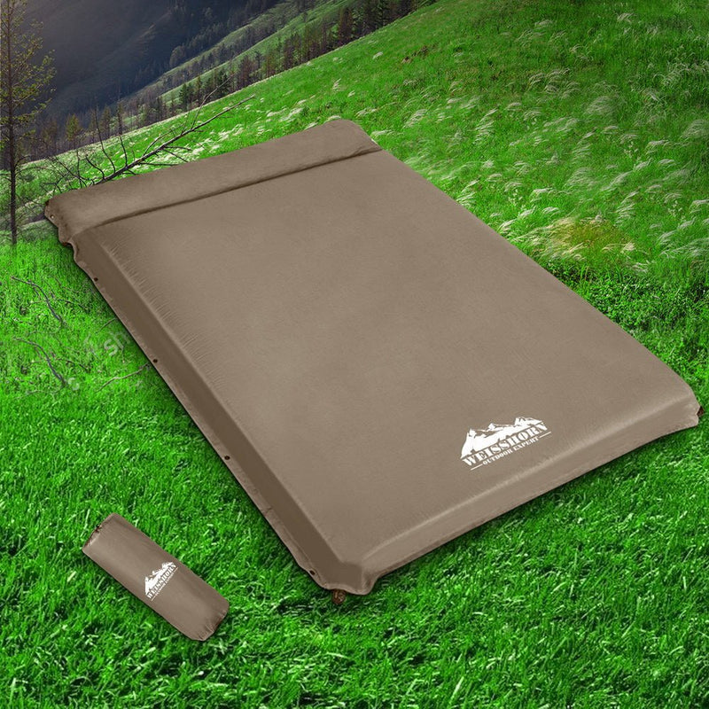 Double Size Self Inflating Mattress Mat 10CM Thick Coffee - Outdoor > Camping - Rivercity House & Home Co. (ABN 18 642 972 209) - Affordable Modern Furniture Australia