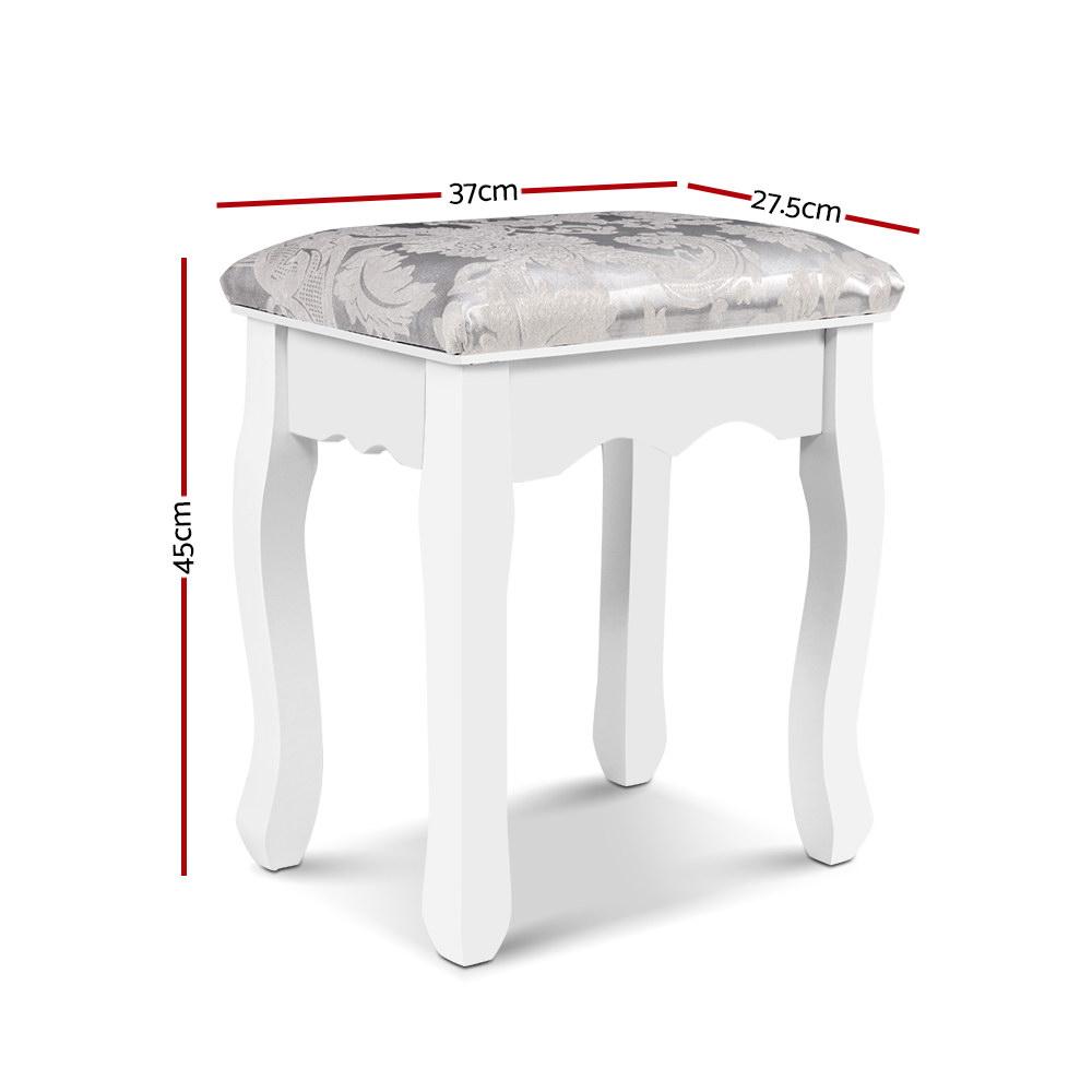 Dressing Stool Bedroom White Make Up Chair Living Room Fabric Furniture - Rivercity House & Home Co. (ABN 18 642 972 209) - Affordable Modern Furniture Australia