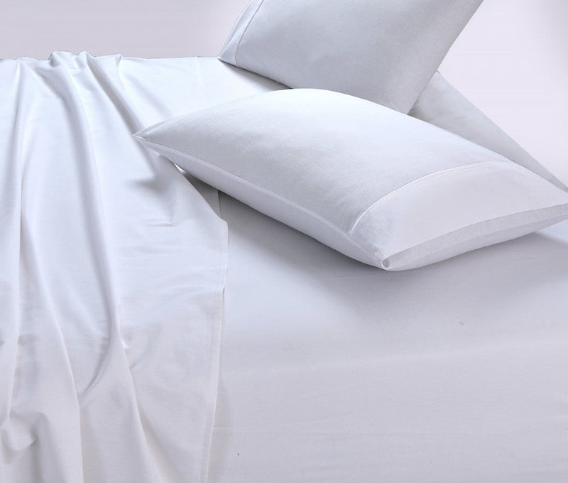 Elan Linen 100% Egyptian Cotton Vintage Washed 500TC White Queen Bed Sheets Set - Rivercity House & Home Co. (ABN 18 642 972 209) - Affordable Modern Furniture Australia