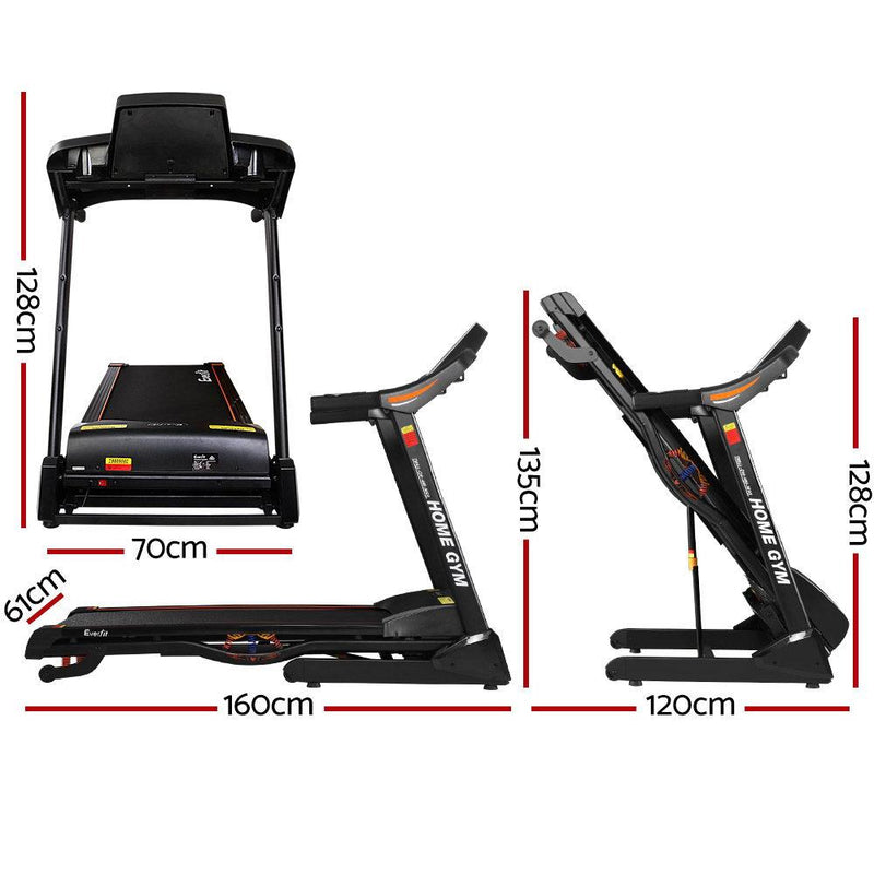 Electric Treadmill 48cm Incline Running Home Gym Fitness Machine Black - Rivercity House & Home Co. (ABN 18 642 972 209) - Affordable Modern Furniture Australia