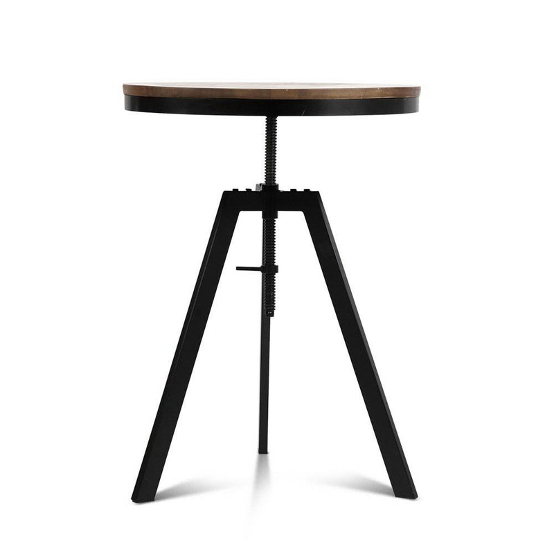 Elm Wood Round Dining Table - Dark Brown - Rivercity House & Home Co. (ABN 18 642 972 209) - Affordable Modern Furniture Australia
