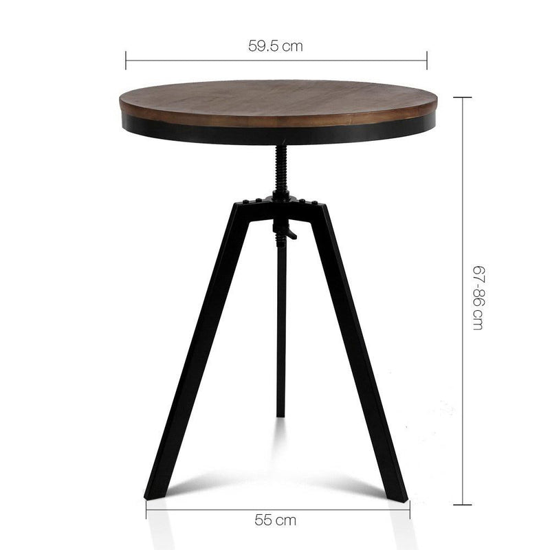 Elm Wood Round Dining Table - Dark Brown - Rivercity House & Home Co. (ABN 18 642 972 209) - Affordable Modern Furniture Australia