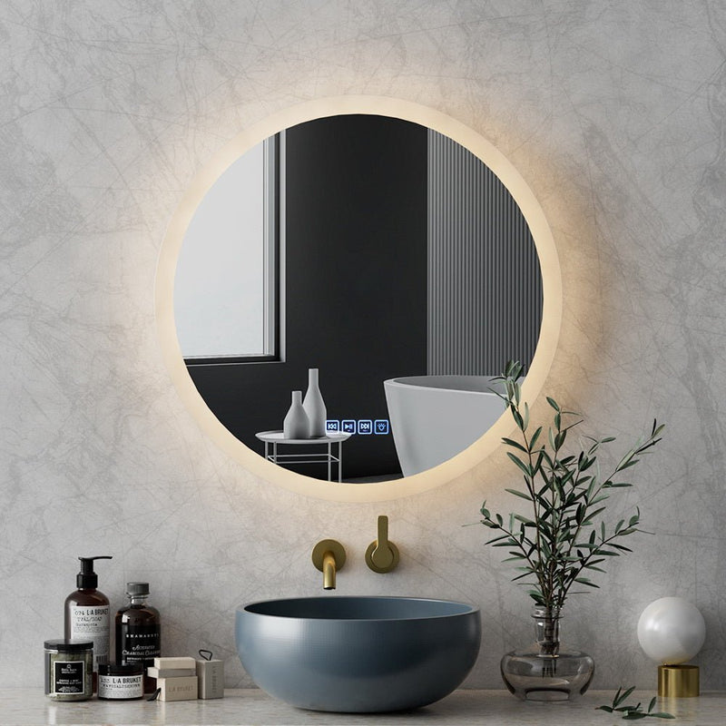 Embellir Bluetooth LED Wall Mirror With Light 60CM Bathroom Decor Round Mirrors - Health & Beauty > Makeup Mirrors - Rivercity House & Home Co. (ABN 18 642 972 209) - Affordable Modern Furniture Australia