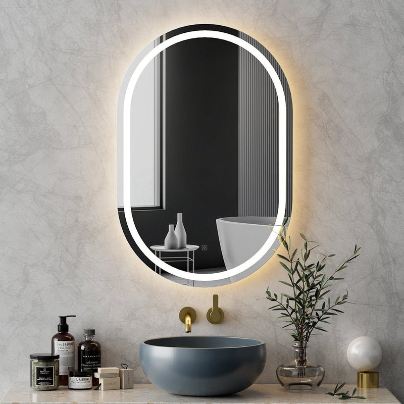 Embellir LED Wall Mirror With Light 50X75CM Bathroom Decor Oval Mirrors Vanity - Health & Beauty > Makeup Mirrors - Rivercity House & Home Co. (ABN 18 642 972 209) - Affordable Modern Furniture Australia