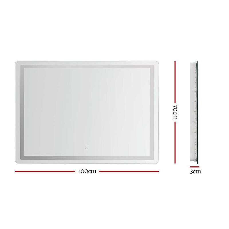 Wall Mirror 100X70CM with LED Light Bathroom Home Decor Rectangle - Health & Beauty > Makeup Mirrors - Rivercity House & Home Co. (ABN 18 642 972 209) - Affordable Modern Furniture Australia