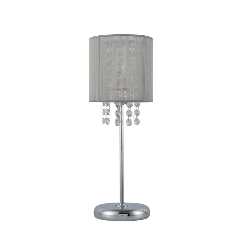 Emilia Table Lamp with Acrylic Drops - Grey Shade - Home & Garden > Lighting - Rivercity House & Home Co. (ABN 18 642 972 209) - Affordable Modern Furniture Australia