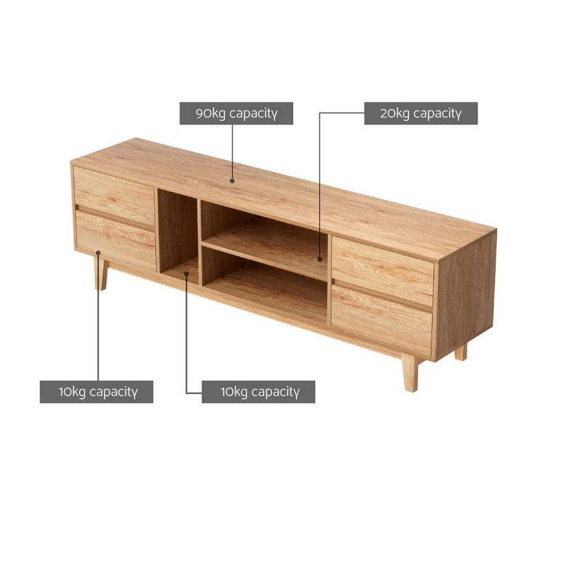 180cm Wooden Lowline TV Cabinet Entertainment Unit Stand with Storage Drawer and Shelf - Furniture > Living Room - Rivercity House & Home Co. (ABN 18 642 972 209) - Affordable Modern Furniture Australia