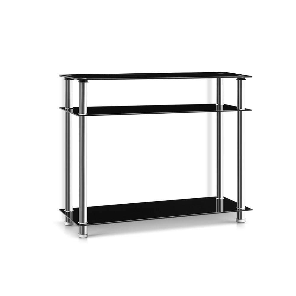 Entry Hall Console Table - Black & Silver - Rivercity House & Home Co. (ABN 18 642 972 209) - Affordable Modern Furniture Australia