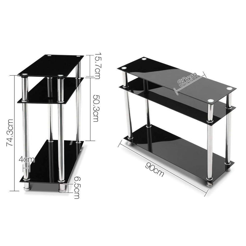 Entry Hall Console Table - Black & Silver - Rivercity House & Home Co. (ABN 18 642 972 209) - Affordable Modern Furniture Australia