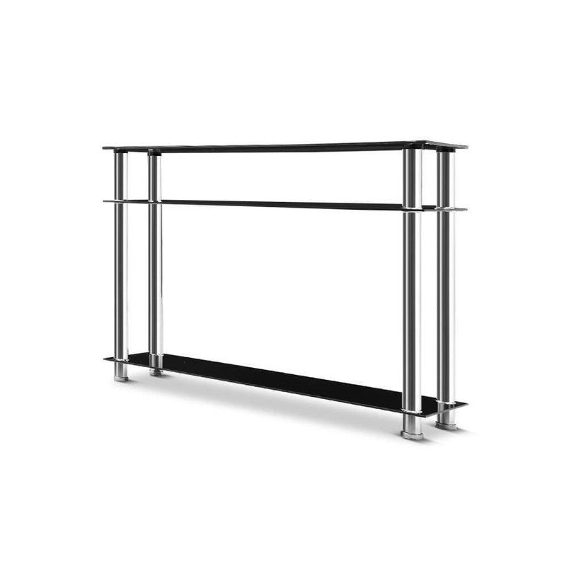 Entry Hall Console Table - Black & Silver - Rivercity House & Home Co. (ABN 18 642 972 209) - Affordable Modern Furniture Australia