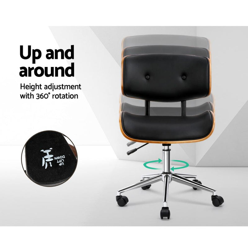 Executive Walnut Office Chair (Black) - Rivercity House & Home Co. (ABN 18 642 972 209) - Affordable Modern Furniture Australia